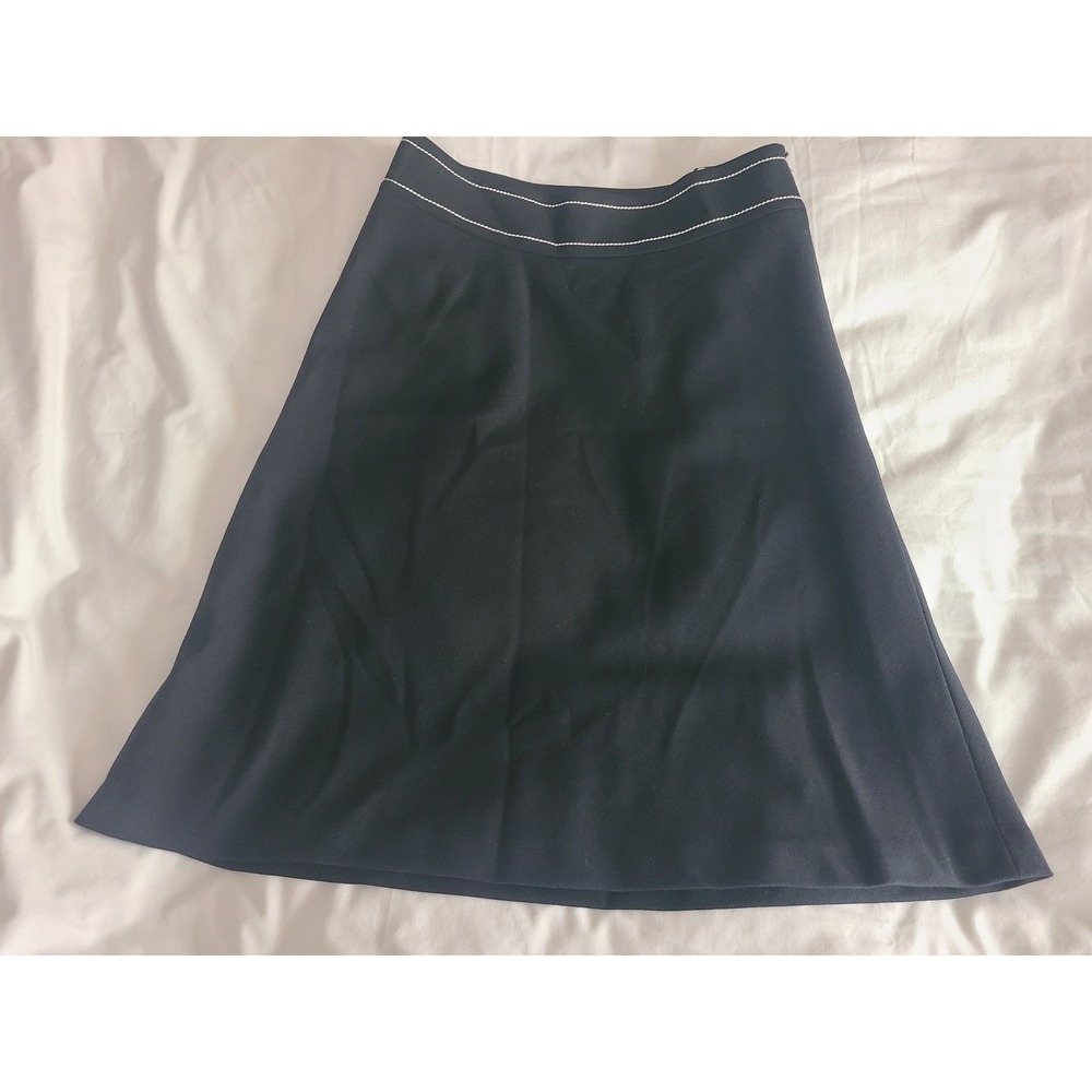 Vintageโ Banana Republic Black A Line Skirt Knee Length Size 8 Wool Blend